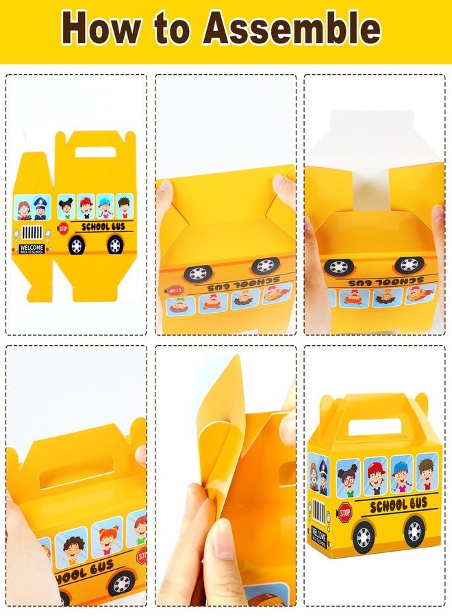 ojustbeok 12Pcs School Bus Party Treat Boxes Bus Gift Box Party favor Yellow Goodie Gift Boxes for Kids Classroom Decorations Welcome Back to School Birthday Baby Shower Supplies - Image 4